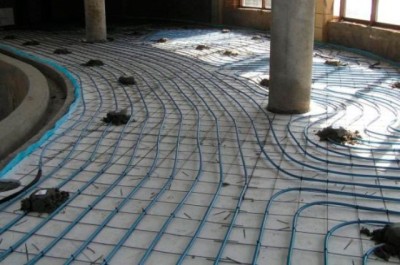 Монтаж бетонной системы теплого пола